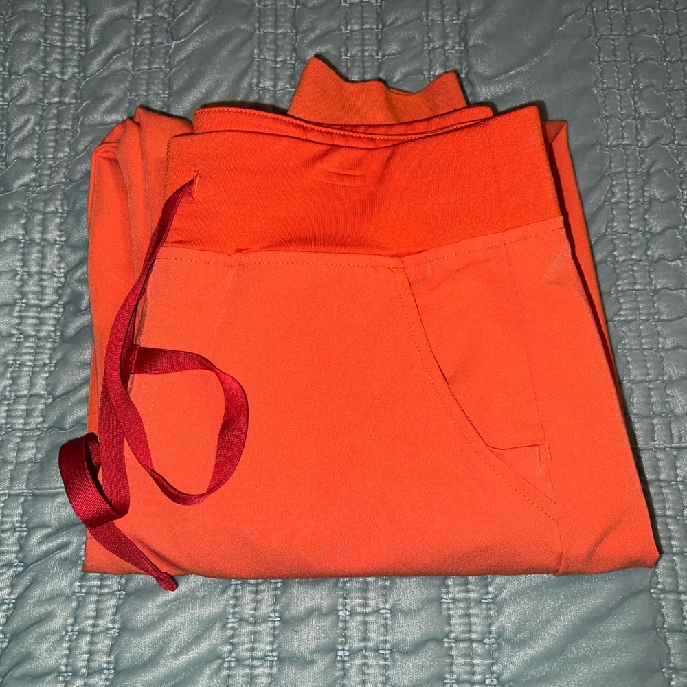 Bright Orange Figs Scrub Pants